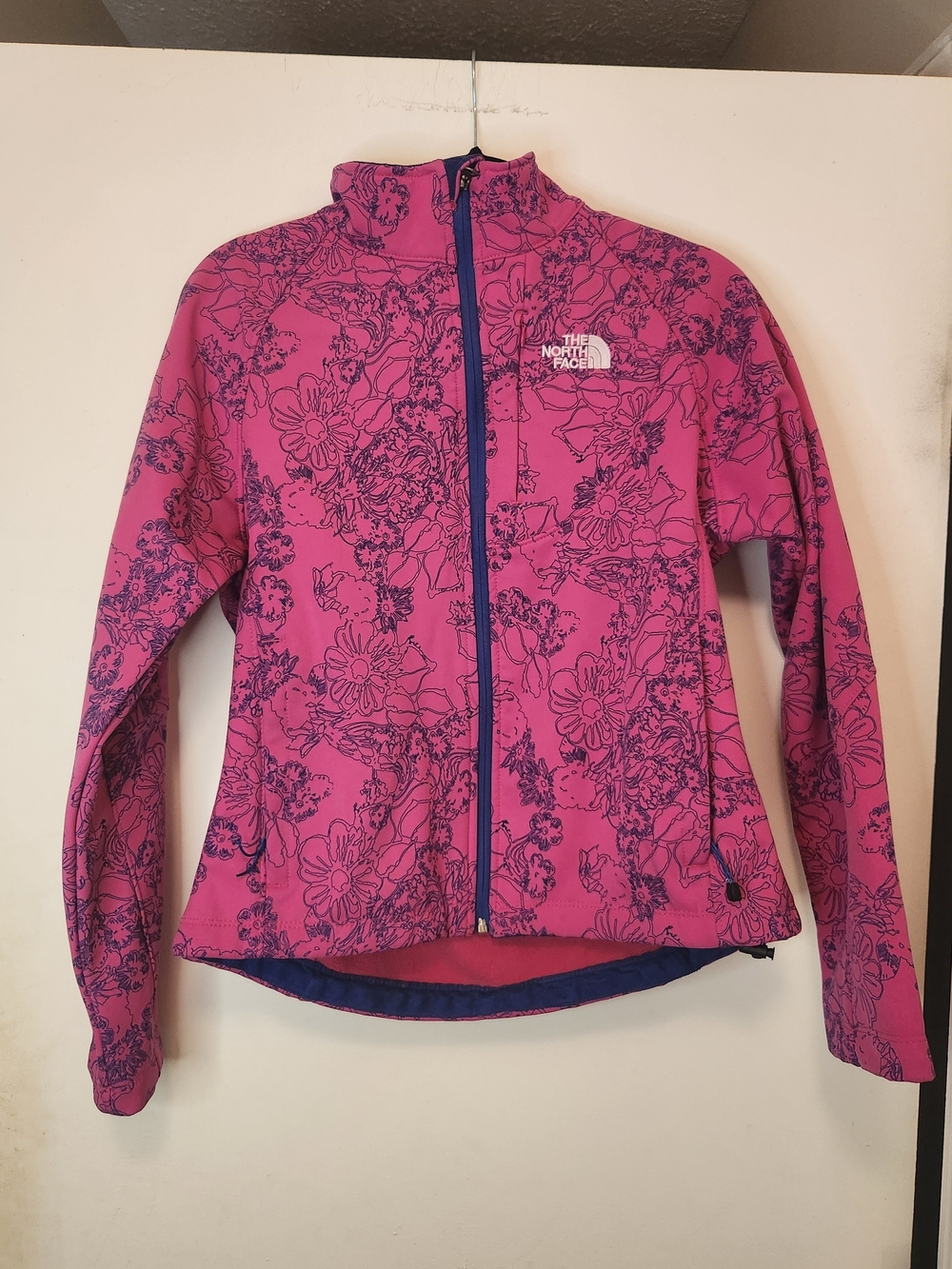 The North Face Women's Pink Floral Utility Jacket with Navy Trim